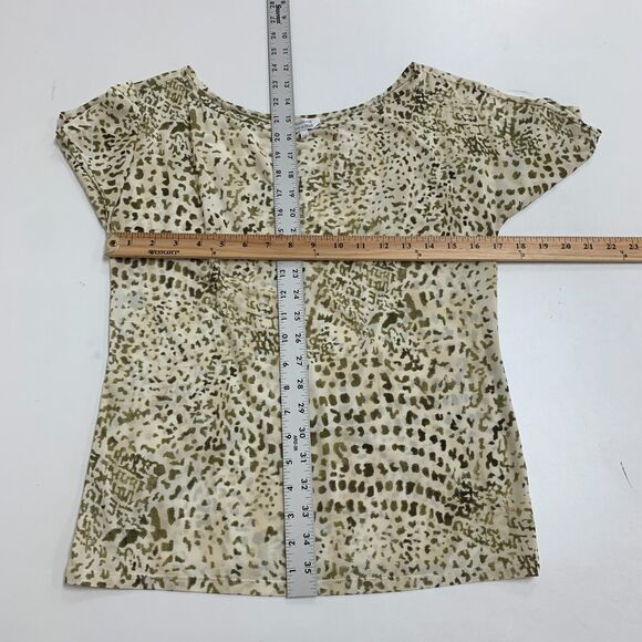 Max Mara Leopard Top Women XL Extra Large Mid Sleeves Boat Neck Made Italy *READ - Picture 6 of 12